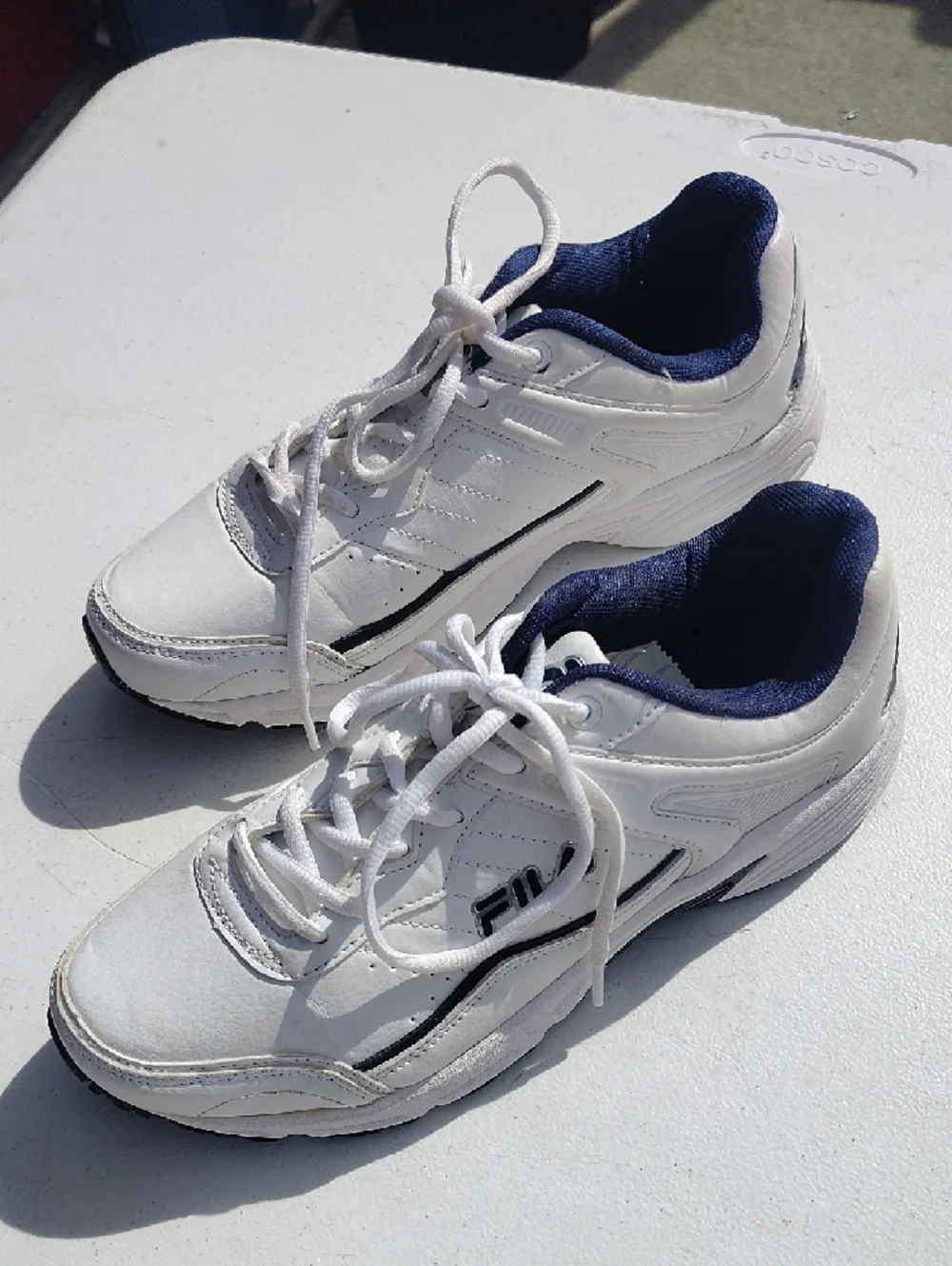 Fila White Sneakers with Navy‎ Blue Interior 1